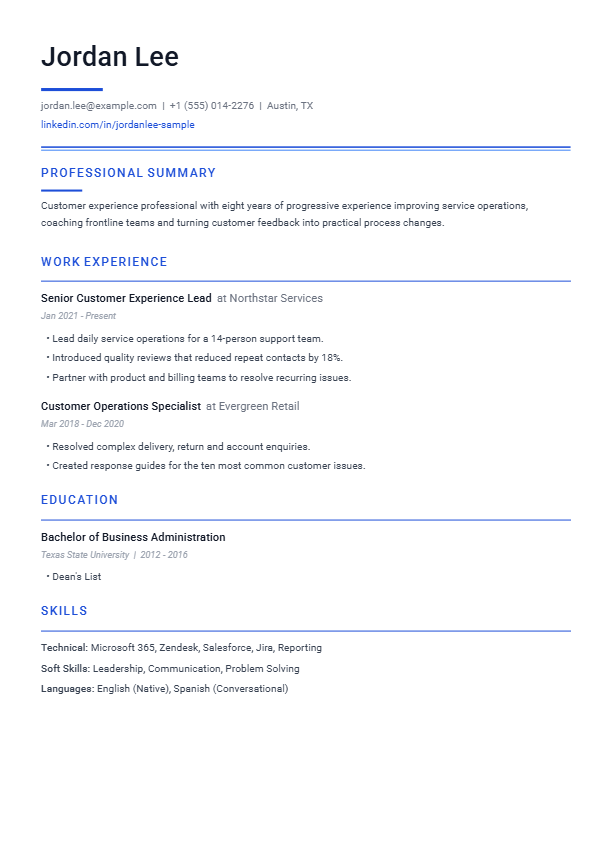 Classic Professional resume template preview